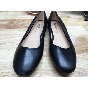 Rohb By Joyce Azria Women 8 Black Leather Round Toe Slip-On Classic Ballet Flats
